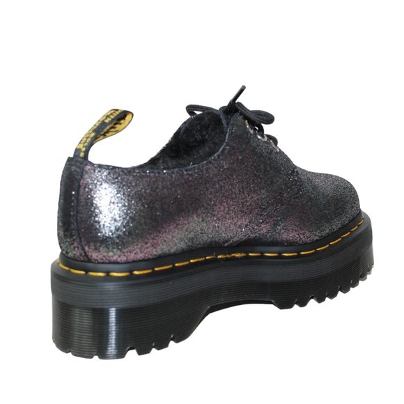 Dr Martens 1461 Quad FL Platform Oxford Purple Glitter Fur Lined Women's 7 NEW! - Picture 8 of 9